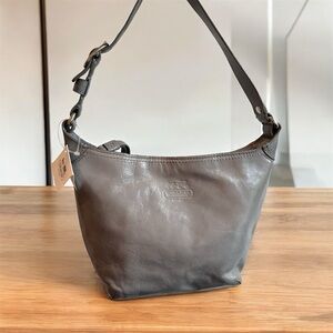 Coach Leather Shoulder Bag in Charcoal